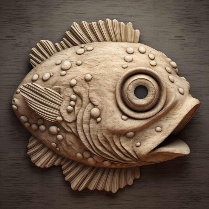 Nature and animals (Bubble eye fish 2, NATURE_1198) 3D models for cnc